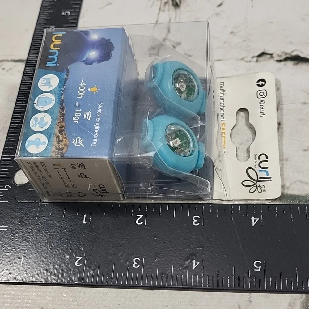 Curli Multi Function Safety Lights For Dog Collars Pack Of 2 Blue New in Box